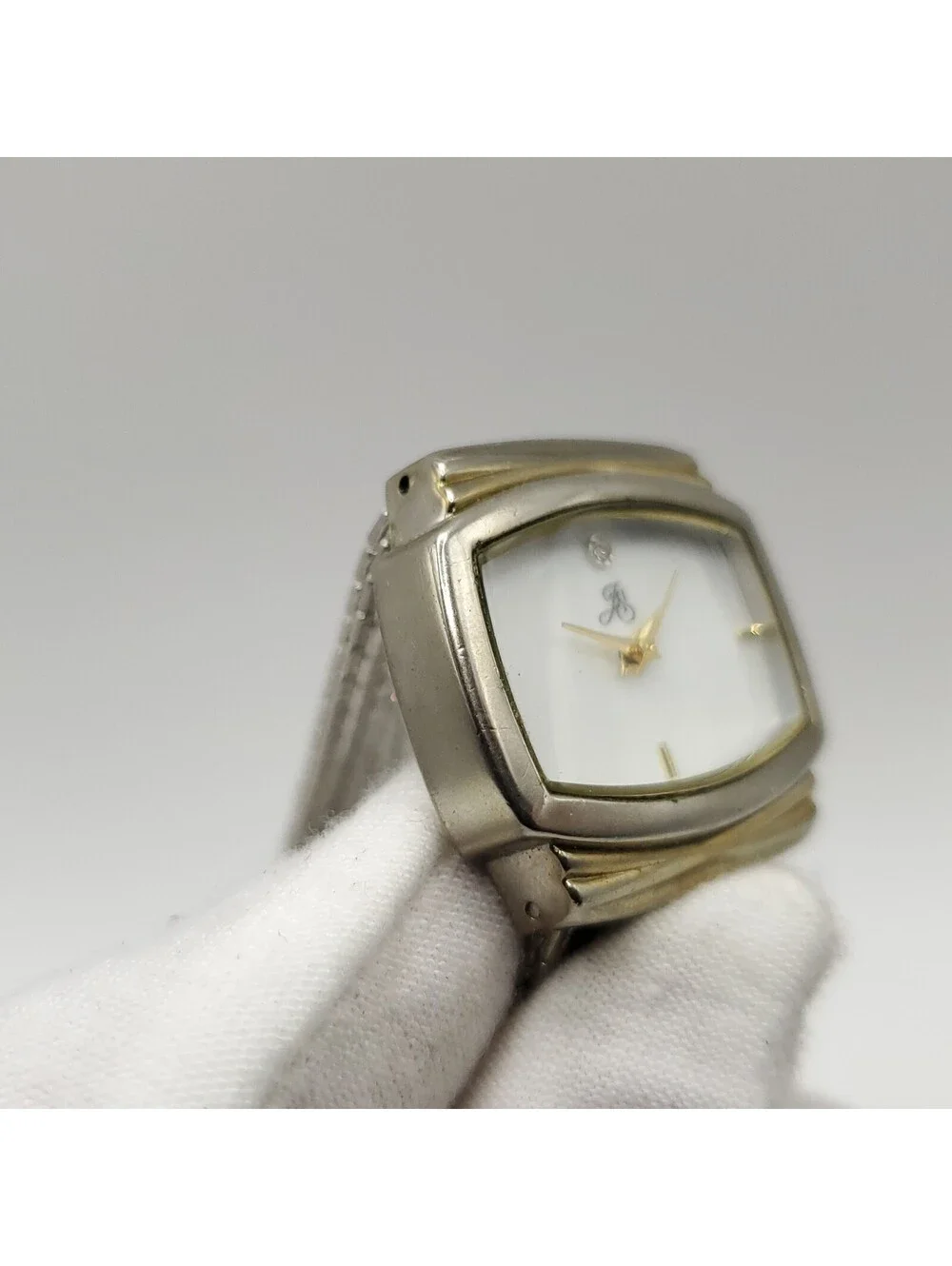 Jaclyn Smith Rectangle Quartz MOP Womens Watch 28mm Silver Tone New Battery
